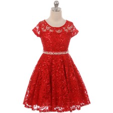 RED Size 14 Flower Girl Dress Birthday Recital Homecoming Bridesmaid Formal