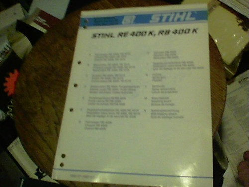 Stihl RE 400 K, RB 400 K spare parts list   1992-07 [1991-07] - Picture 1 of 6