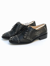 Zara Black Studded Flat Shoes Size UK3 EUR36 US6