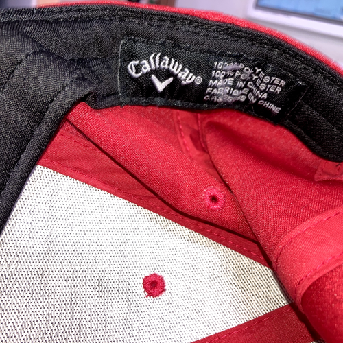 Callaway Spellout Logo Golfmütze Kappe rot weicher Riemen hinten - Bild 5 von 5