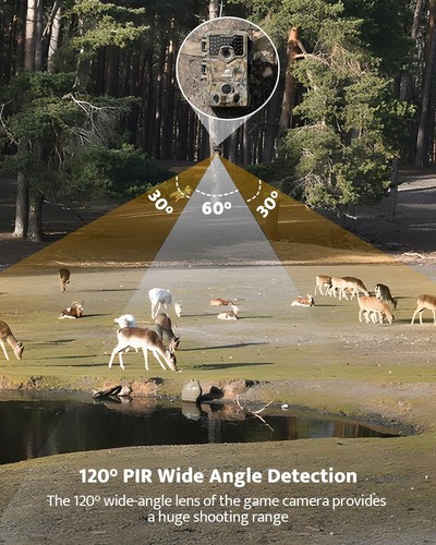 usogood Wildlife Trail Camera,4K 36MP Game Camera with 8 Batteries&32GB Card - Picture 5 of 8