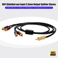 HiFi 3.5mm / 6.35mm to 4RCA Headphone Cable Audio Splitter Cable Earphone Plug