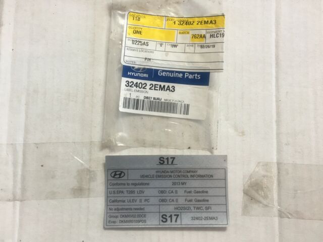Genuine Hyundai 32450-37952 Emission Control Label Genuine Hyundai 32450-37952 Emission Control Label