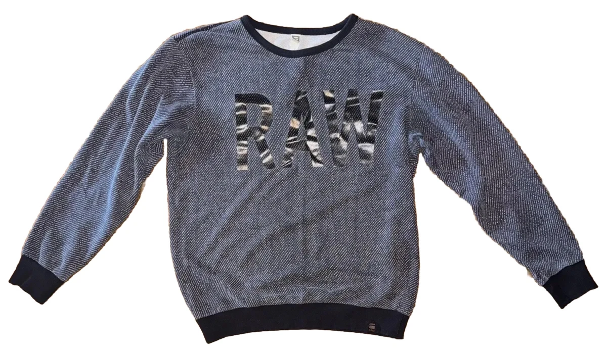 G Star Raw Men s Sweatshirt Long Sleeve Crewneck Navy Size Large