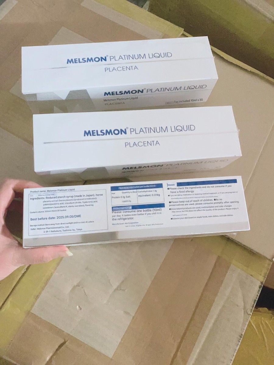 パック・フェイスマスク MELSMON PLATINUM LIQUID Japan Melsmon 0.34oz Placenta Platinum Liquid 30 Pieces FREE SHIP