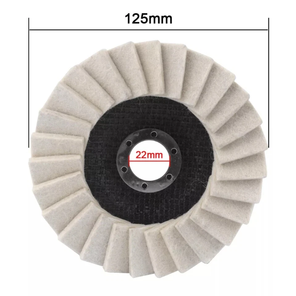 4er 125mm Polierscheibe Polierfächerscheibe Winkelschleifer Fächerscheiben Filz. - Bild 4 von 4