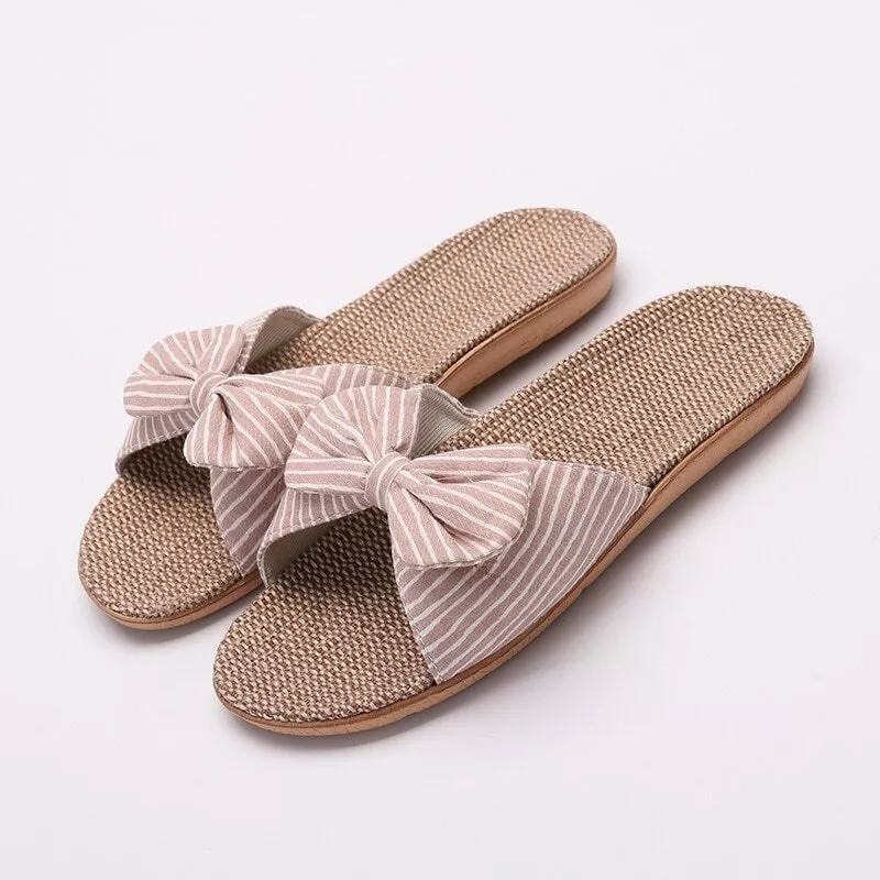Bow slippers for womens store