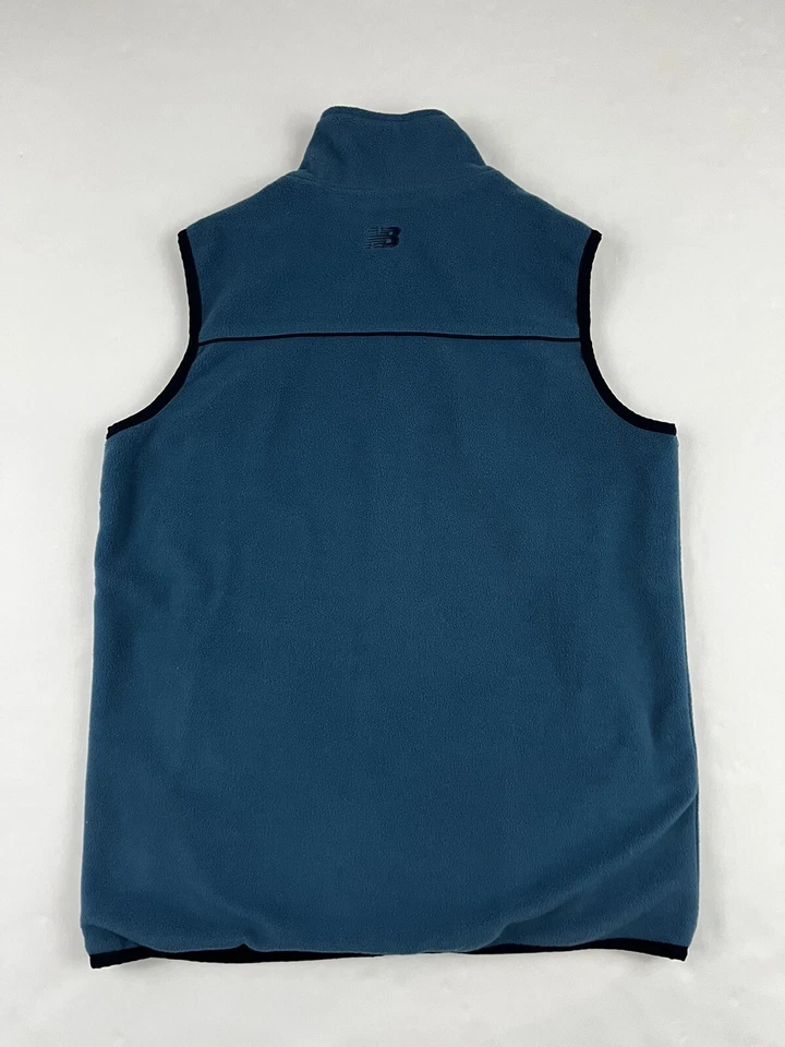 Chaleco Reversible New Balance De Colección Y2K Azul Marino Polar Usado en Excelente Condición Exterior Mediano Raro Foto 3 de 4