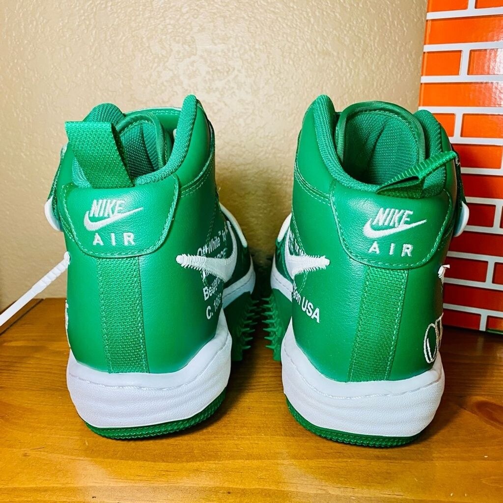 NIB! Nike x Off-White Air Force 1 Mid Pine Green Unisex Sneakers