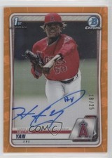 2020 Bowman Chrome Prospect Orange Refractor /25 Hector Yan #CPA-HY Auto 13by