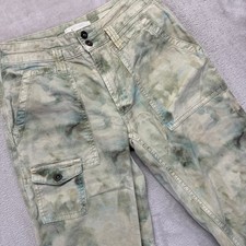 Anthropologie Pants Women 26 The Wanderer Green Watercolor Tie Dye Utility Cargo