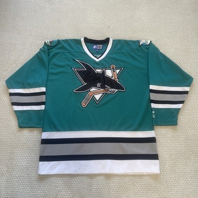 Vintage Starter San Jose Sharks Nicholls #9 Jersey Size Large NHL Hockey