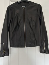 Per Una Speziale Black Real Leather Jacket Size 10