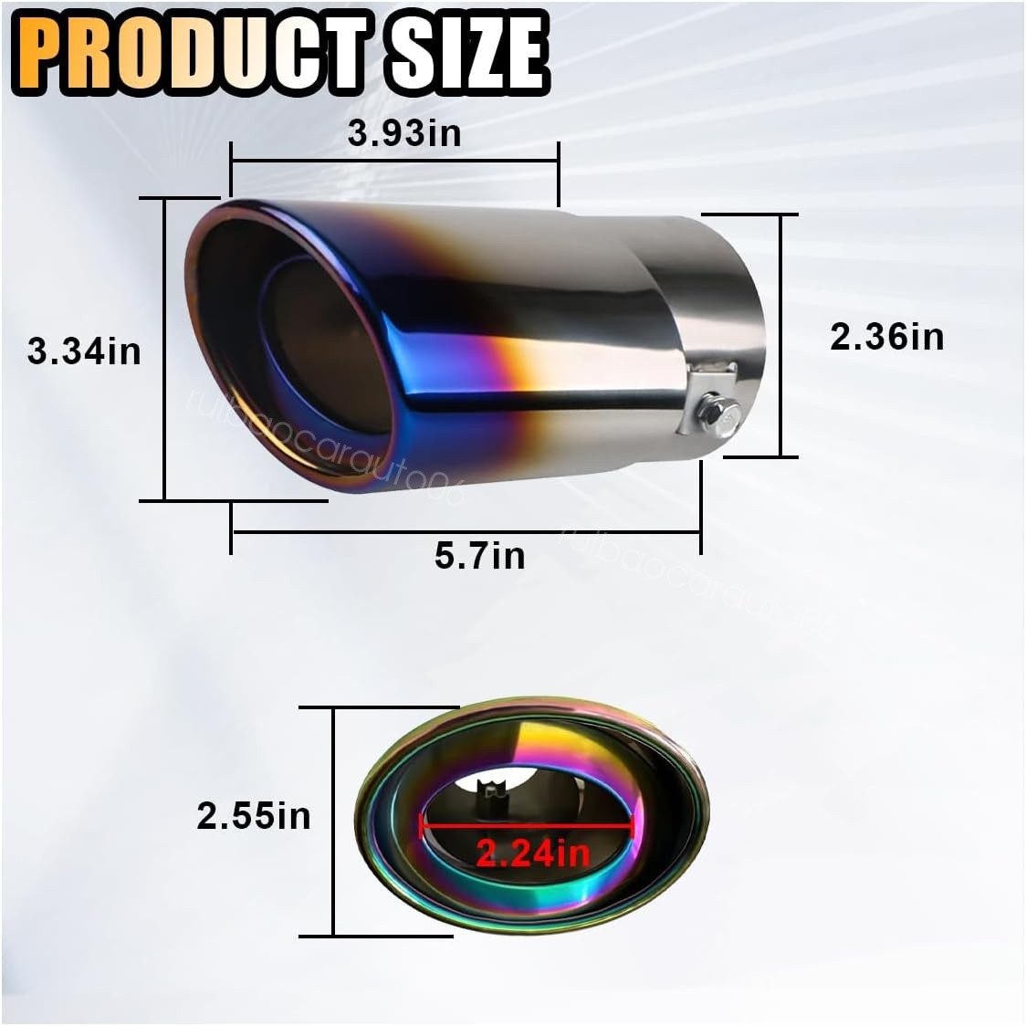 Car Exhaust Pipe Tip Rear Tail Throat Muffler Blue For 2015 Audi R8 V10 Spyder