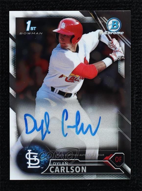 2016 Bowman Draft Chrome Draft Pick Auto Dylan Carlson #CDA-DC Auto uk2