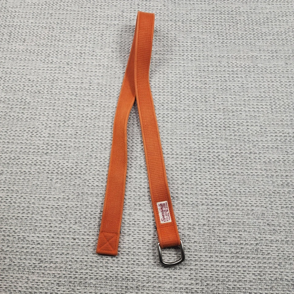 Cinturón Deportivo Polo Ralph Lauren Para Hombres Naranja Lona D Anillo Latón Sólido EE. UU. Foto 4 de 4