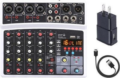 BOMGE Audio Mixer 6 Channel 16 DSP USB Sound Card Interface Console/ Bluetooth