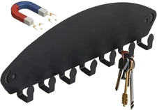 Magnetic Hook Rack Key Holder for Wall 7 Hooks Mount Keychain Hanger