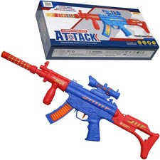 Rifle Gun Toy Machine Army, FX Sounds Lights, 26 Inches, Blue Red, New in Box