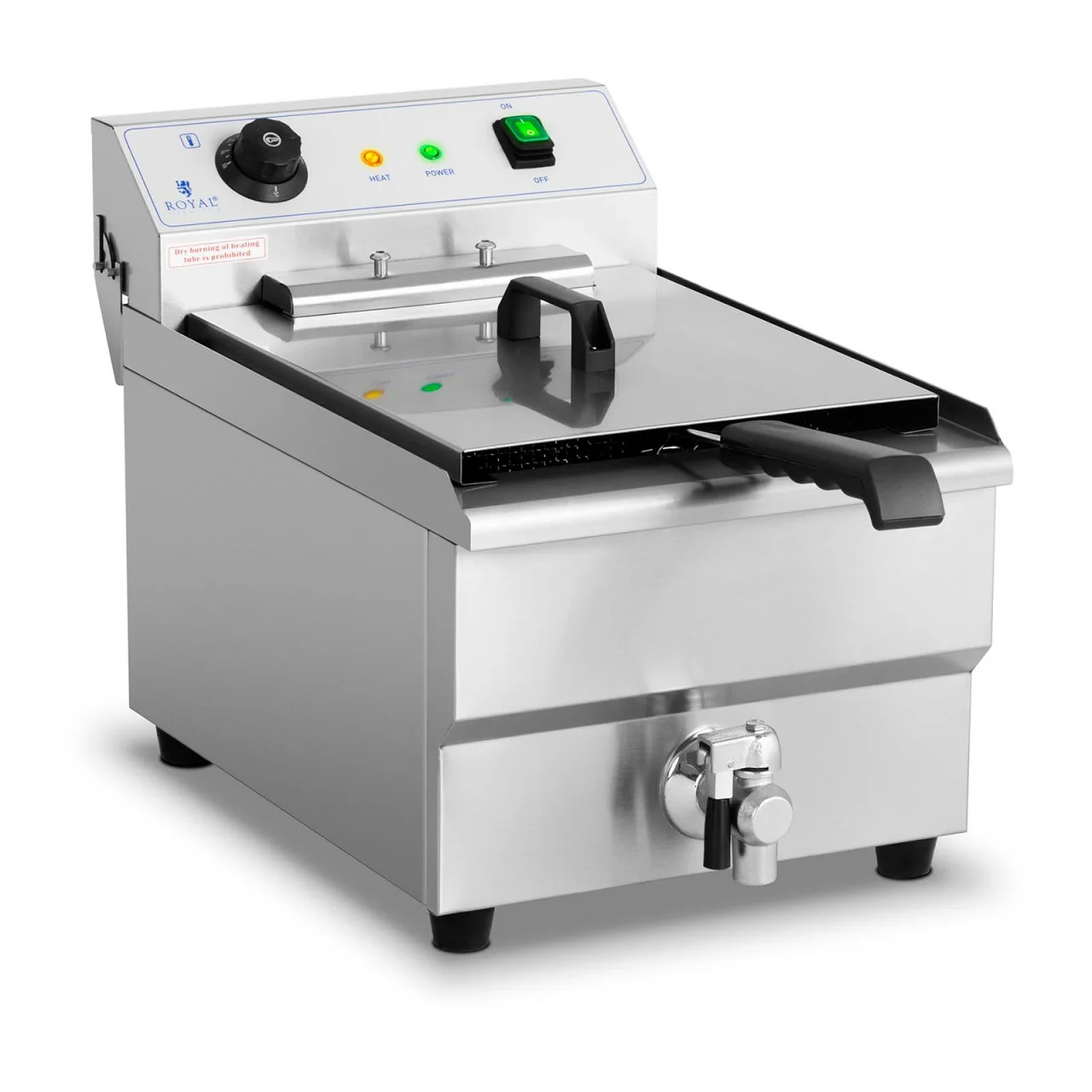 Friteuse professionnelle 16l finie l'attente avec la puissance 6000W et vidange