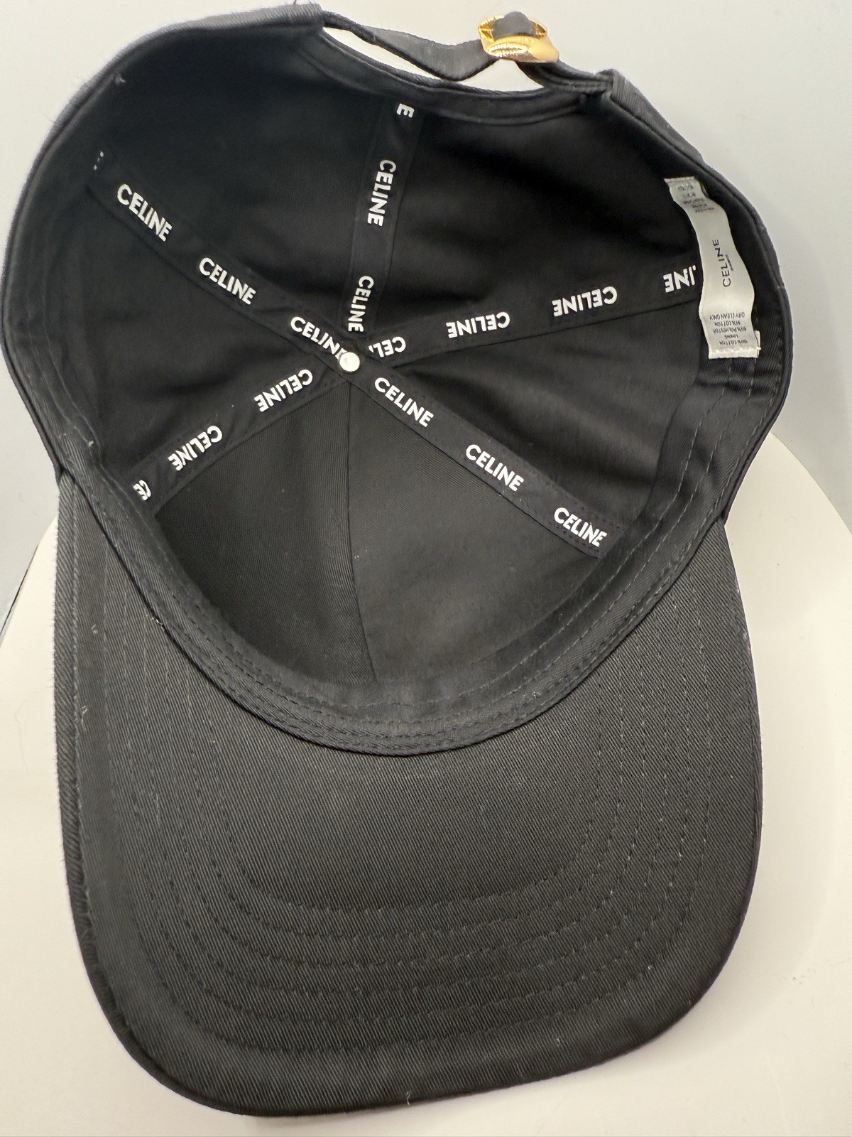 CELINE TRIOMPHE BASEBALL CAP HAT Adjustable BLACK… - image 2