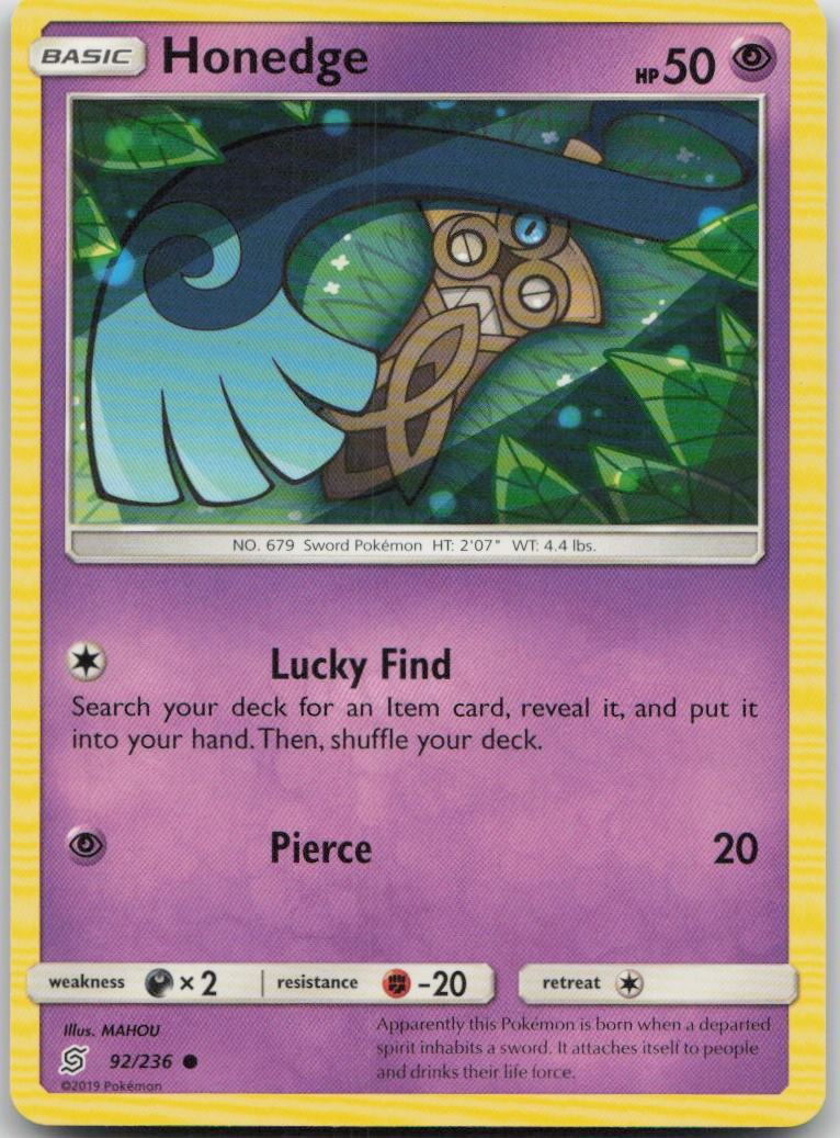 Honedge 92/236 Unified Minds Common Pokemon MP