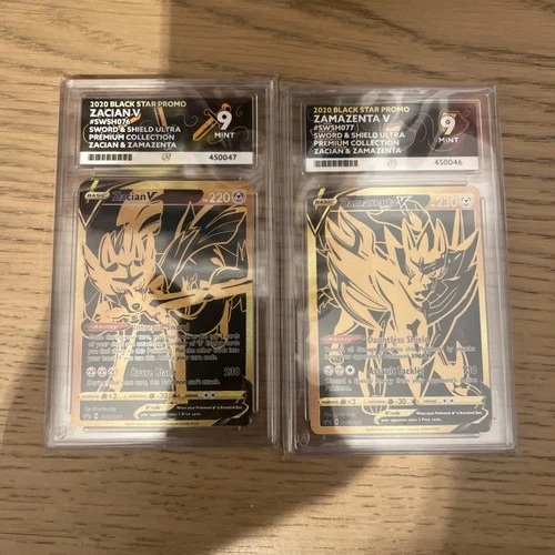 Pokemon TCG - Zacian V and zamazenta v SWSH076 - Black Star Promo both ace 9