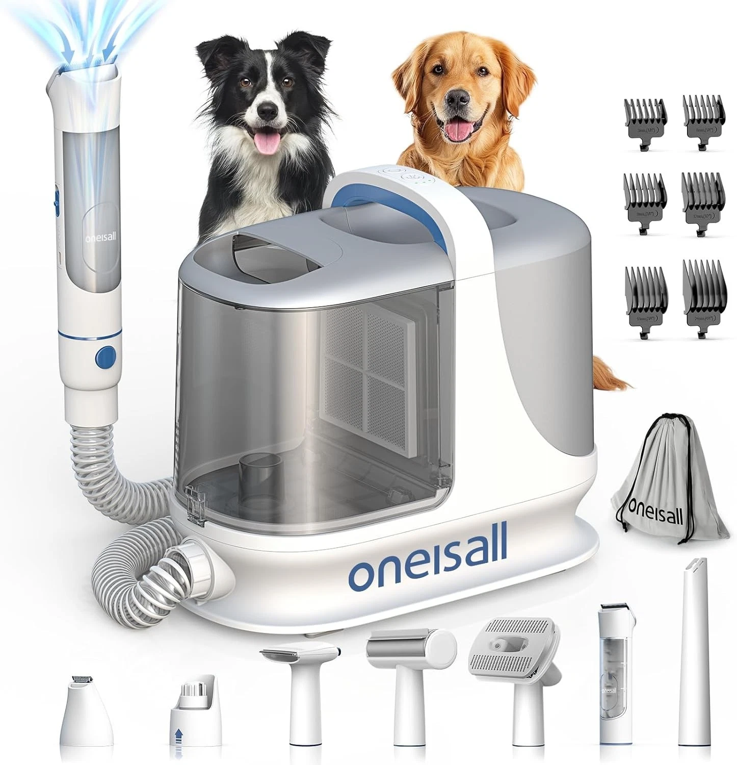 Dog Grooming Vacuum 13000Pa Powerful 3L Dust Cup Pet Vacuum W/ Clipper Nail
