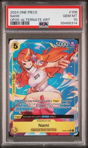 One Piece TCG Nami Alternate Art OP08-106 English Gem Mint PSA 10