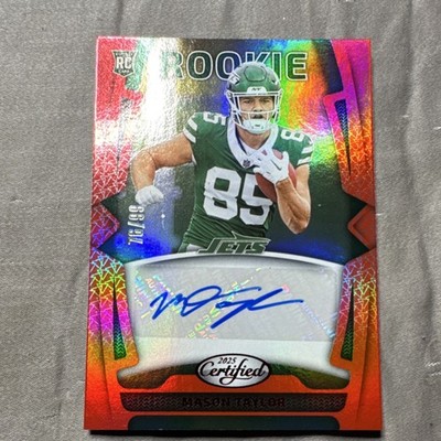 2025 Panini Certified Mason Taylor Jets Rookie Mirror Red Auto /99 RSI-MTR