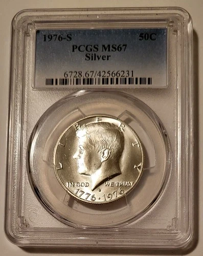 PCGS 1976 S Kennedy Bicentennial Silver Half Dollar Unc MS67*