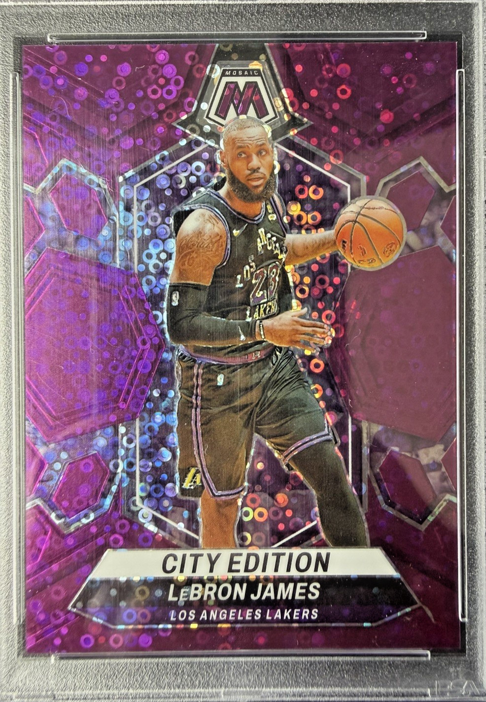 2023 PANINI MOSAIC #278 LeBRON JAMES PURPLE FAST BREAK /50 PSA 9 MINT view 4