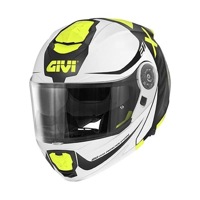 Casque Moto Modulable Givi X27 E2206 Mat Noir Blanc Jaune Taille S-XXL - Photo 1/2