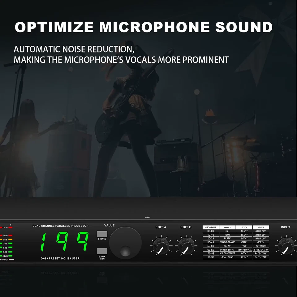 Professional DSP Digital Audio Processor 199 Preset Multi Effects Microphone Noi - Image 4 of 4