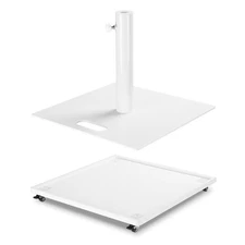 LAGarden Patio Umbrella Base with Wheels Square Market Stand 220Lb Outdoor Deck