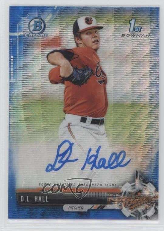 2017 Bowman Draft Chrome Pick Blue Wave Refractor /150 DL Hall #CDA-DH Auto 10no
