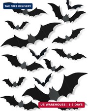 120 Pcs 3D Halloween Decorations Bats Decor,5 Sizes Bats Wall Decor Indoor