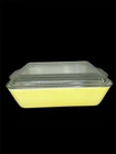 Vintage Pyrex 503 Yellow Primary Color With Clear Ribbed Lid Casserole Dish