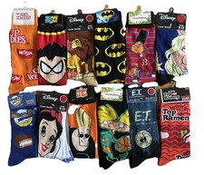 Lot of 10 Novelty Fun Graphic Crew Socks Adult Unisex Food Movies TV Disney Fun