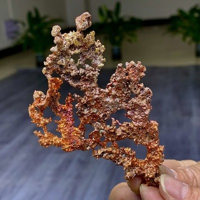 56G Rare!!iridescent Native Copper crystal mineral specimen