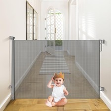 Retractable Baby Gates Extra Wide  55" Wide x 38" Tall Dog Gates for Stairs ...