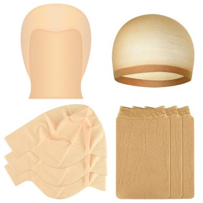Bouiexye Bald Cap Halloween, 2Pcs Nylon Wig Caps 2Pcs Latex Makeup Bald Cap f...