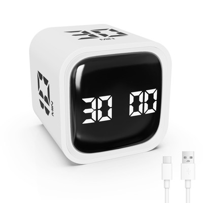 Digital Cube Productivity Timer - Rotating Pomodoro Timer with Gravireceptor ...
