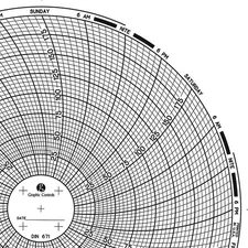 GRAPHIC CONTROLS Chart 671 Circular Paper Chart, 7 day, 60 pkg 30ZX87