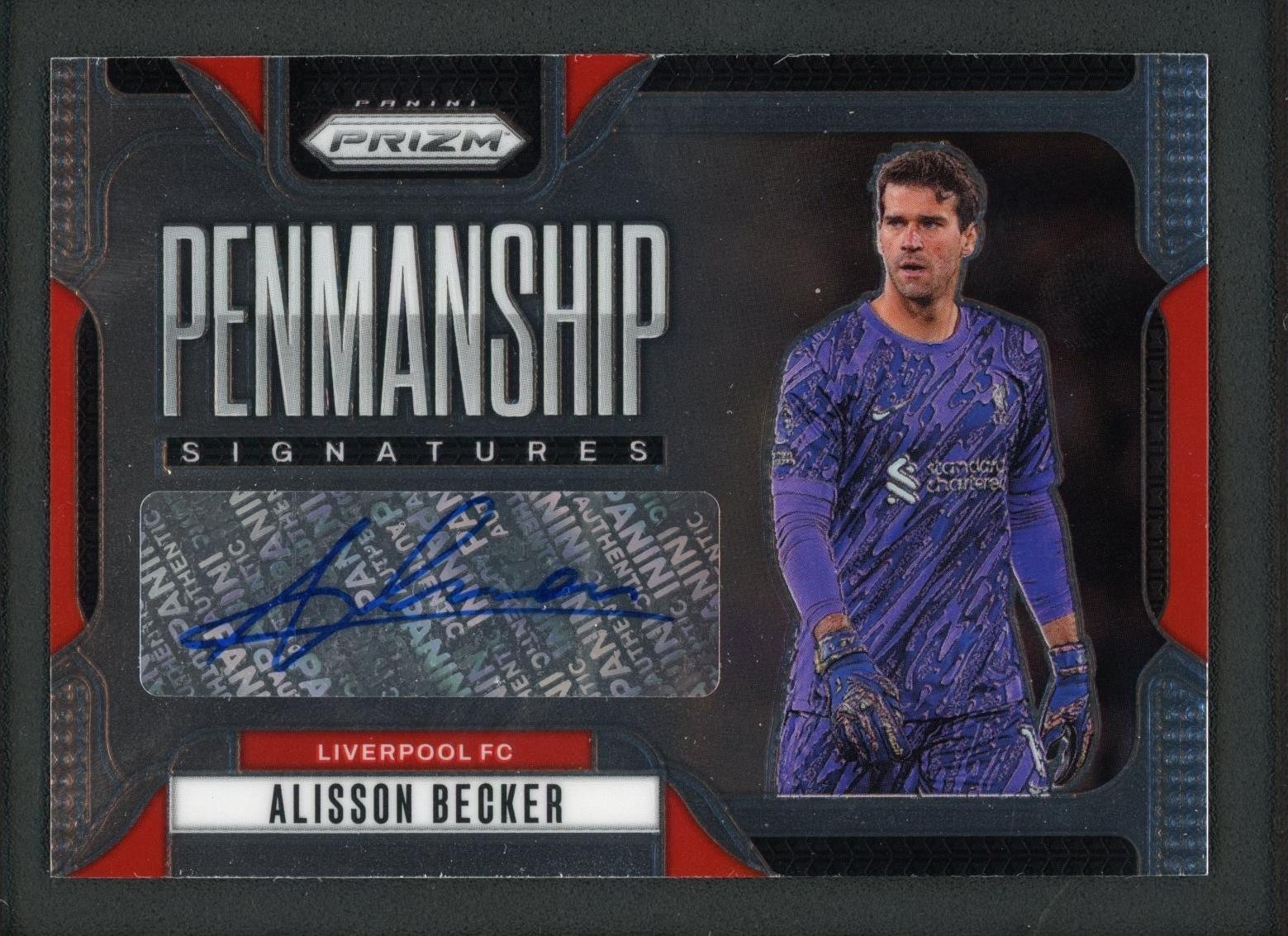 2024-25 ALISSON BECKER AUTO PANINI PRIZM PREMIER LEAGUE PENMANSHIP AUTOGRAPHS