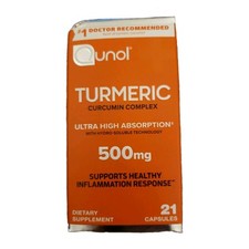 Qunol Turmeric Capsules 500mg 21ct Ultra High Absorption Exp. 01/27