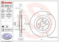 2x Bremsscheibe innenbelüftet 09.8403.51 BREMBO für CITROËN DS PEUGEOT