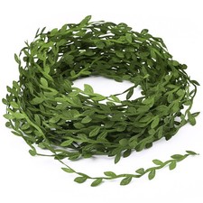 GWHOLE 65 Ft Vine Ribbon, Floral Decorations Green Leaf 65ft L, Olive