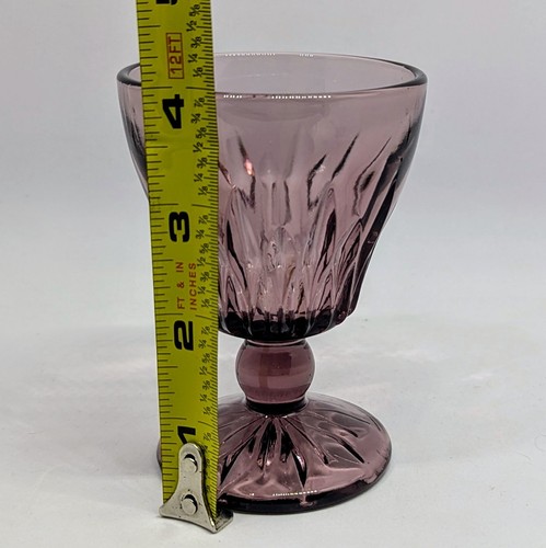 Vintage Hazel and Atlas Moroccan Amethyst Juice Glasses Goblet Wine MCM - Picture 4 of 6