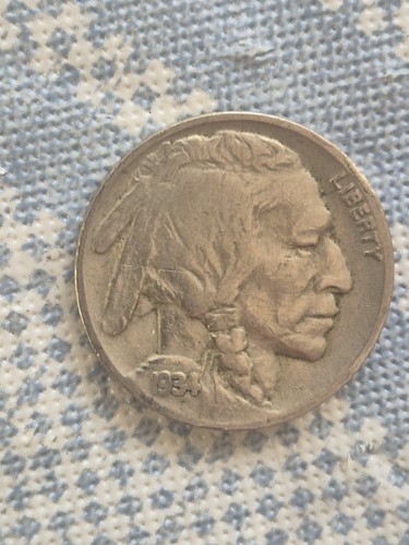 1934 Büffelnickel 5 Cent Stück ss/vz extra fein volles Datum - Bild 2 von 5